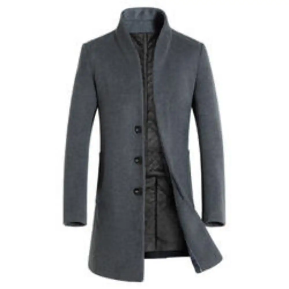 2020 Spring Men Casual Slim Fit Woolen Coat High Quality Trench Coats