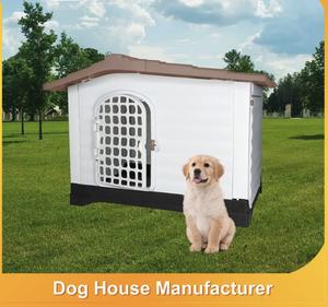 Jaula portátil elevada de plástico para mascotas, con doble puerta, duradera, impermeable, para exteriores, mueble para mascotas. - Product Image 2