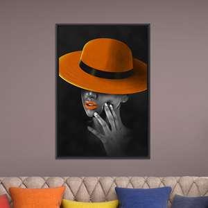 Impression sur toile Lunch Atop Skyscraper : Œuvre d'art emblématique en noir et blanc, toile encadrée noire - Product Image 1