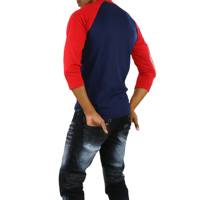 T-shirt de baseball unisexe en gros, manches raglan 3/4 contrastées, col rond, respirant, anti-humidité, séchage rapide, tailles adultes et grandes tailles
