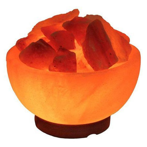 Auténtica lámpara de tazón de fuego USB de sal del Himalaya con rocas de sal naturales, luz nocturna LED para dormitorio y meditación - Product Image 3