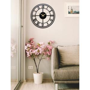 Sleek Black Metal Round Wall <b>Clock</b> Modern Statement Piece Durable And Stylish Perfect For Every Corner Of Your Home - Product Image 3