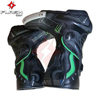 Bottes de moto en cuir respirantes coupe-vent vertes et noires personnalisées, vêtements de sport, imperméables, durables, décontractées, cruiser, grande taille