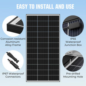 Panneaux solaires monocristallins bifaciaux à demi-cellules à haute efficacité personnalisables - 22% - Utilisation domestique portable - Tailles de panneaux solaires rigides - Product Image 3