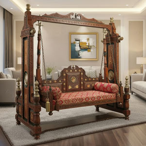 Maharaja Style Big Handcrafted Teak <b>Wood</b> Jhula Living Room Indian High-End Carved Traditional <b>Swing</b> Detachable Customized - Product Image 6