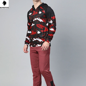 เสื้อสเวตเตอร์ผ้าฝรั่งเศสผ้าคอตตอนหนามีฮู้ดพิมพ์ลายสำหรับผู้ชายวินเทจซักกรด - Product Image 4