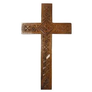 Cruz de pared de madera tallada a mano, decoración religiosa para el hogar, acabado antiguo, Cruz cristiana, colgante de pared para regalos y decoración - Product Image 5