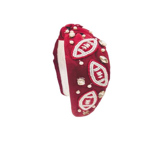 Accessoires pour cheveux noués haut de gamme, broderie à la main, travail de perles de rocaille, journée de match, cheveux noués haut de gamme - Product Image 3