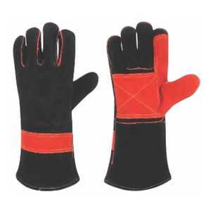 Cuir de vache fendu renforcé Lutte contre l'incendie Caractéristique anti-coupure Ouvriers Coton Résistance à la chaleur Sécurité raisonnable Gants de soudage - Product Image 3