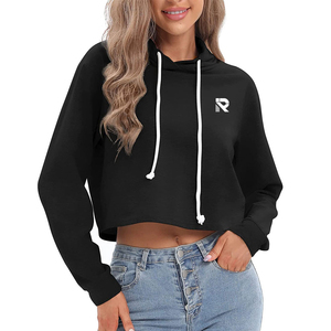 Tops courts grande taille pour femmes de haute qualité les plus populaires sweats à capuche impression personnalisée Streetwear en vente - Product Image 1