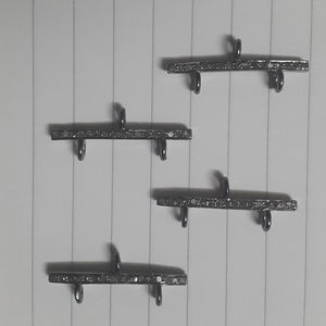 Conector de Joyería de Plata de Ley con Baño de Oro Negro y Diamantes Naturales Vintage de 25 mm para Pulsera/Brazalete - Product Image 2