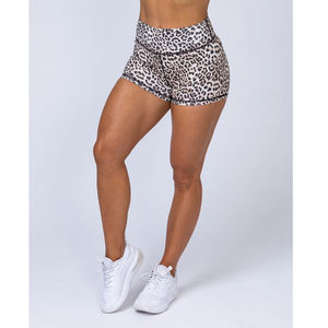 2025 couleur unie bon fournisseur avec propre Logo plus haute qualité OEM Service coupe ample taille haute décontracté course Yoga Shorts - Product Image 2