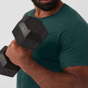 T-shirt pour hommes 2025 Wholesale Factory Direct | T-shirt décontracté à manches courtes respirant et col rond de couleur unie - Product Image 4