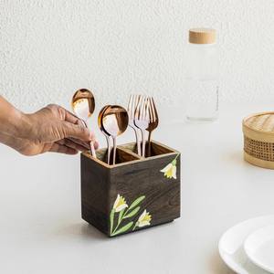 Soporte para Cubiertos de Madera de Mango Personalizable, Ecológico, Duradero, Diseño Pintado a Mano, Práctico para Uso Diario, Reposacucharas de Cocina, Apto para Lavavajillas - Product Image 6