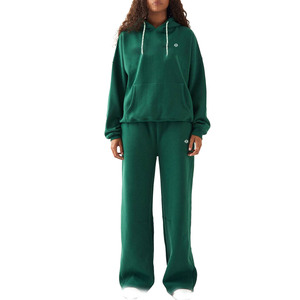 Ensemble sweat à capuche et jogging en molleton de coton épais pour femme, coupe décontractée, style streetwear, fabrication OEM en gros - Product Image 1