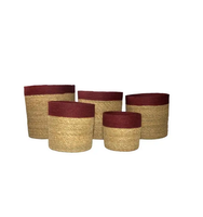 Pots de fleurs et jardinières en jonc de mer et jute, style américain, écologiques, à motif circulaire, paniers de rangement suspendus pour jardin et maison