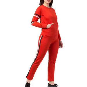 Women's Custom Logo 2-Piece Heavyweight Fitness Jogger Track Suits Solid Pattern Ladies Full Customization Tracksuit - Product Image 4