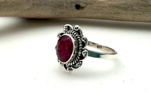 Anillo de piedras preciosas de rubí de estilo bohemio de Plata de Ley 925 para mujer, chapado en rodio regalo de boda, joyería hecha a mano de moda - Product Image 2