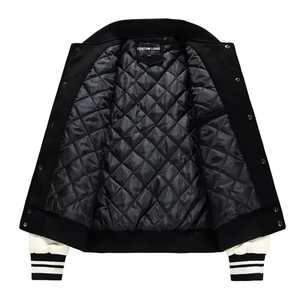 Veste universitaire personnalisée Letterman pour hommes, bras en cuir de baseball, veste décontractée d'hiver en plein air avec patchs - Product Image 4