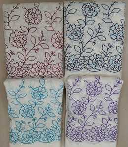 Tissu non tissé 100% coton en gros, doux, respirant, jacquard floral brodé pour accessoires de filles, vêtements, textiles de maison - Product Image 5