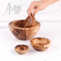 Handgemaakte groothandel olijfhouten kommen, milieuvriendelijk, ArtisRaw, stijlvol, modern, decoratief houten serviesgoed, diverse maten, geschikt voor serveren