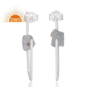 Best Selling 925 Sterling Silver Natural <b>Aquamarine</b> Gemstone <b>Earring</b> Custom Jewelry For Women Gift For Her - Product Image 2