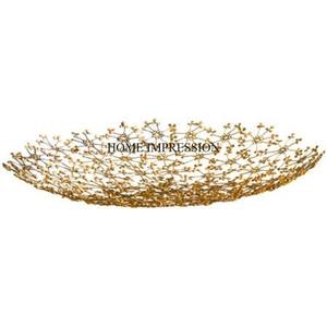 Material de alta calidad estándar Hecho de metal Diseñador elegante Aspecto elegante único Tazón de forma grande Suministros de fabricante indio - Product Image 4