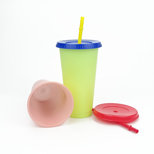 Vasos que cambian de color <span class=keywords><strong>con</strong></span> tapas y popotes para adultos reutilizables de 24 onzas <span class=keywords><strong>con</strong></span> tapas y popotes - Product Image 4