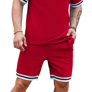 OEM/ODM High Street Plus Size Two-Piece Men's Summer Wear Breathable Lightweight Crew Neck T-Shirt Shorts <b>Set</b> Custom Printed - Product Image 4