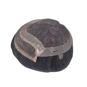 วิกผมผู้ชายแบบผูกเชือกด้านหน้า ทำจากผมแท้ชนิดอินเดียเรมี่ ยี่ห้อ Taz Hair จากบังกลาเทศ แบบลอนลึก  แบบเส้นเดียว  ผสมผมสีเทา 50% - Product Image 1