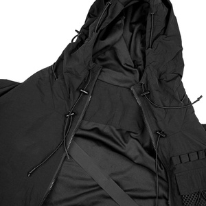 Chaqueta cortavientos de nailon ligera personalizada para hombre, transpirable, para gimnasio, Fitness, cortavientos, con cuello con capucha, bordado, de talla grande para correr - Product Image 3