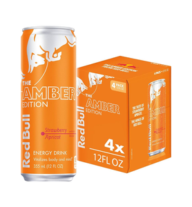 Boisson énergisante Red Bull édition ambre fraise et abricot, boîte de 12 oz liq - Product Image 1