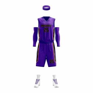 Uniformes de Baloncesto Personalizados al por Mayor con Impresión por Transferencia de Calor para Adultos, Tela de Poliéster de Alta Calidad, Protección UV, Transpirable - Product Image 2