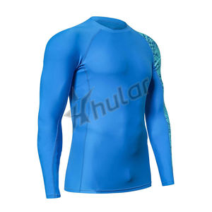 Chemise de compression de fitness pour homme Polyester Spandex O Neck Full Sleeve Rash Guard Taille personnalisée Respirant Anti-UV Techniques de lavage - Product Image 1
