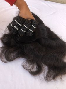 100% brut indien Temple qualité supérieure Machine Double trame naturel ondulé donneur unique Extension de cheveux humains prix de gros sur - Product Image 5