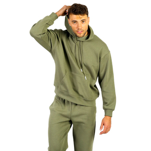 Conjunto de Sudadera con capucha y pantalón de algodón 100% liso para hombre fabricado en fábrica a granel, conjunto de chándal con logotipo personalizado para hombre MOQ bajo a la venta - Product Image 2