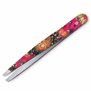 Pinzas Profesionales para Cejas de Acero Inoxidable con Mango Impreso, Punta Inclinada, Calidad Premium, Herramienta de Belleza para Depilación de Precisión - Product Image 5