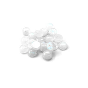 Pierres précieuses en vrac : Cabochons ronds calibrés en pierre de lune naturelle polie 11mm et 12mm, et pierres précieuses ovales en opale turquoise blanche - Product Image 2