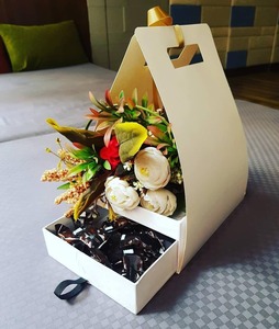 Bouquet de feuille de papier kraft blanc écologique de qualité supérieure Arrangement floral contemporain fabriqué à la main pour un mariage élégant - Product Image 5