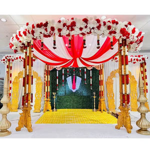 Mandap ทำจากไม้รูปนกยูงที่สง่างามสำหรับงานแต่งงานแบบชาวฮินดูของชาวอินเดียตอนใต้การตั้งค่าการแต่งงานแบบยิ่งใหญ่ของสหราชอาณาจักร - Product Image 1