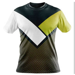 Haute qualité 100% polyester T-shirts sur mesure Sublimation numérique imprimé sportif à manches courtes coupe ajustée col rond Logo avant - Product Image 4