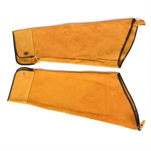 Manches de soudage en cuir fendu de vache résistant à la chaleur Protection contre l'incendie vêtements de travail manches de soudeur de sécurité manches de travail longues anti-coupure - Product Image 1