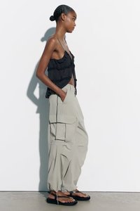 Pantalones de verano de tendencia superior, pantalones Cargo para mujer con bolsillos laterales, pantalones y Pantalones de mujer de talla grande - Product Image 4