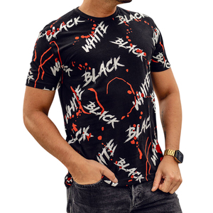 Logo personnalisé impression par sublimation formelle tricoté col rond hommes T-shirts séchage rapide respirant - Product Image 4