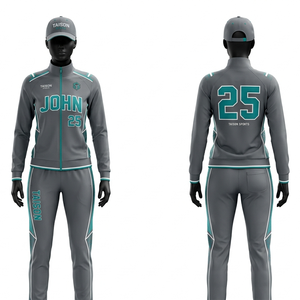 Conjunto Deportivo de Tenis para Mujer, 300 GSM, Felpa de Polialgodón, Gris con Paneles Blancos, Logotipo Personalizado con Bordado y Transferencia Térmica - Product Image 2