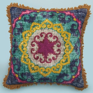 Fundas de cojín Lumbar de algodón bellamente bordadas de lujo de 45x45 cm, hoteles decorativos sostenibles sin azo, la mejor lectura para acampar - Product Image 1