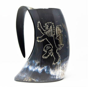 Customized Viking Drinking Horn Tankard Best Quality Carved Animal Style Polished Tea Decoration With Printed Logo - Product Image 6