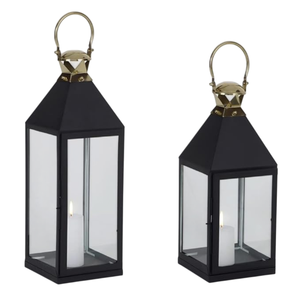 Fabulous Design Home Decor Tall <b>Black</b> Metal <b>Lantern</b> Outdoor Hanging Candle Holder for Festive Christmas Decor Best Price - Product Image 2