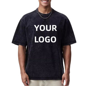 เสื้อยืดผู้ชายผ้าฝ้ายฟอกกรดแบบหลวมสำหรับผู้ชายเสื้อยืดพิมพ์ลายสกรีนลายว่างเปล่าโอเวอร์ไซส์ออกแบบได้ตาม100 - Product Image 1