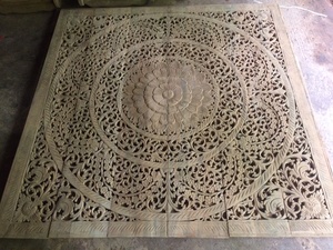 Tête de lit Mandala King en bois sculpté - Product Image 5